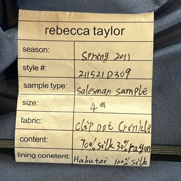 Rebecca Taylor One Shoulder Ruffle Clip Dot Crinkle Dress Silk Blend Size 4 - Picture 7 of 8